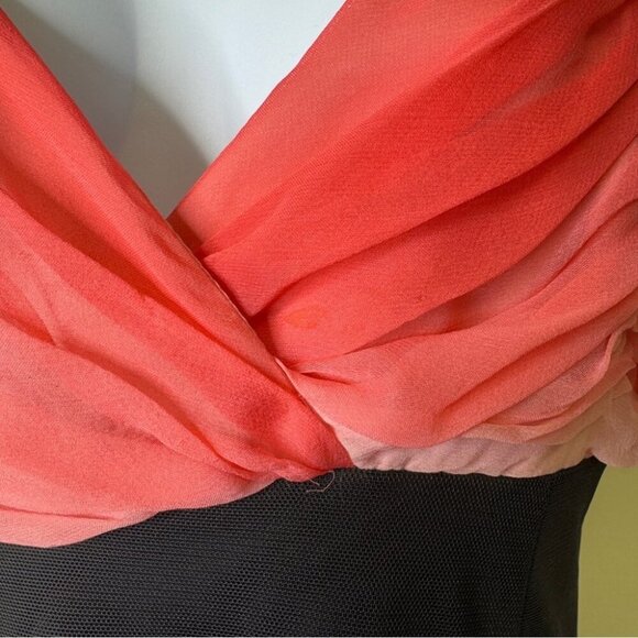 Vintage Y2K 90s Babydoll Pink Rose and Black Fairy Prom Gown Dress Size 8 - Picture 5 of 14